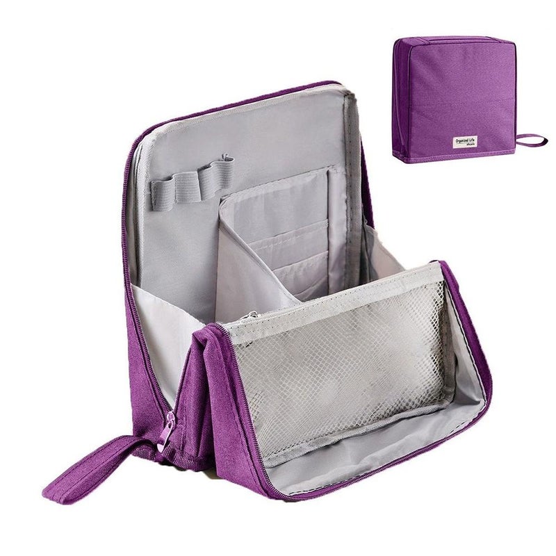 New large capacity linen pencil case, high-value Japanese style, wide opening, simple student pencil case, tote bag.